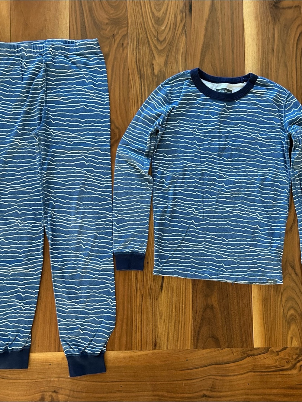 Eddie Bauer Navy Stripe Kids Pajama Set - Long Sleeve Top & Pants